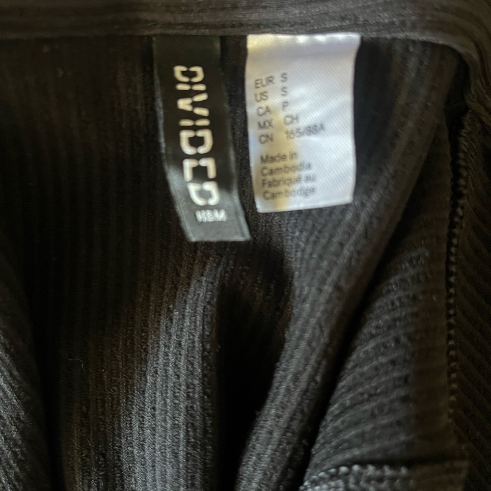 Divided Black Ribbed Mini Dress - Picture 3 of 3